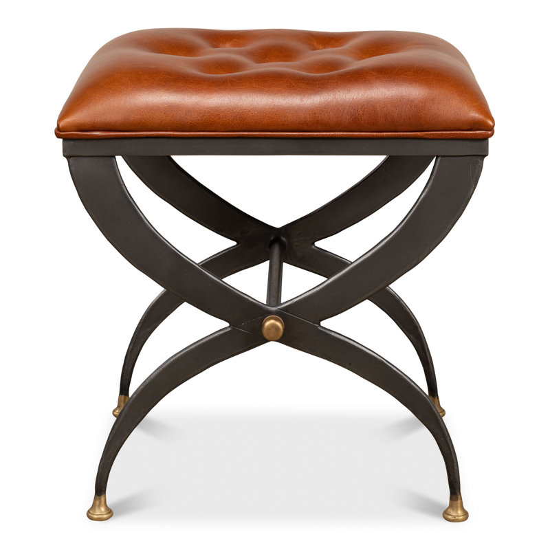 Leather Accent Stool