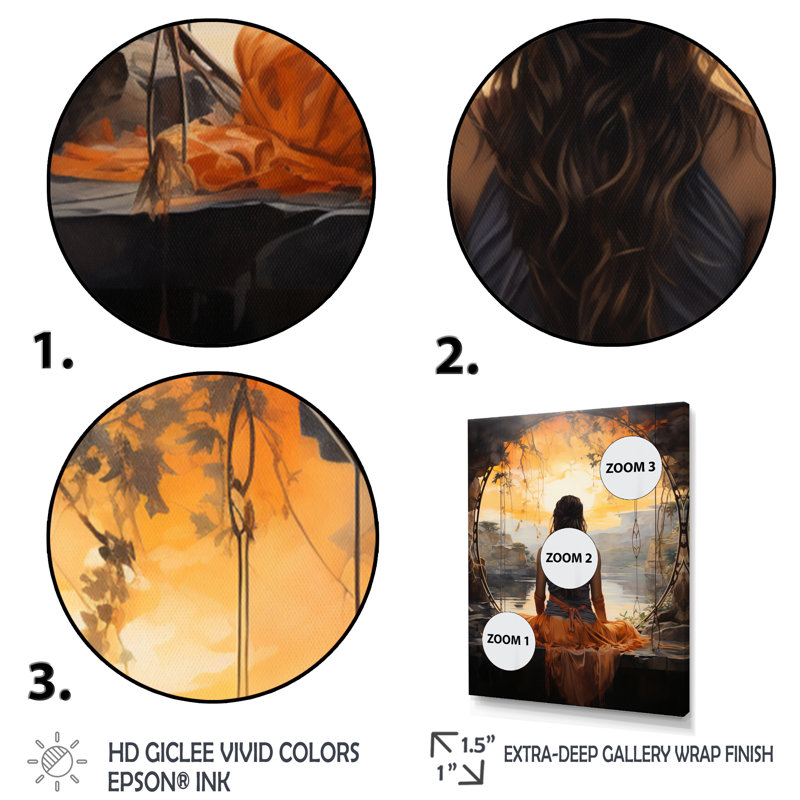 Orange Orange Awakening I, reproduction d'art sur toile, Argent, H 32 po x l 24 po x P 1 po