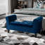 Banc rembourré avec repose-pieds et banc de bout avec accoudoirs, bleu-876048058