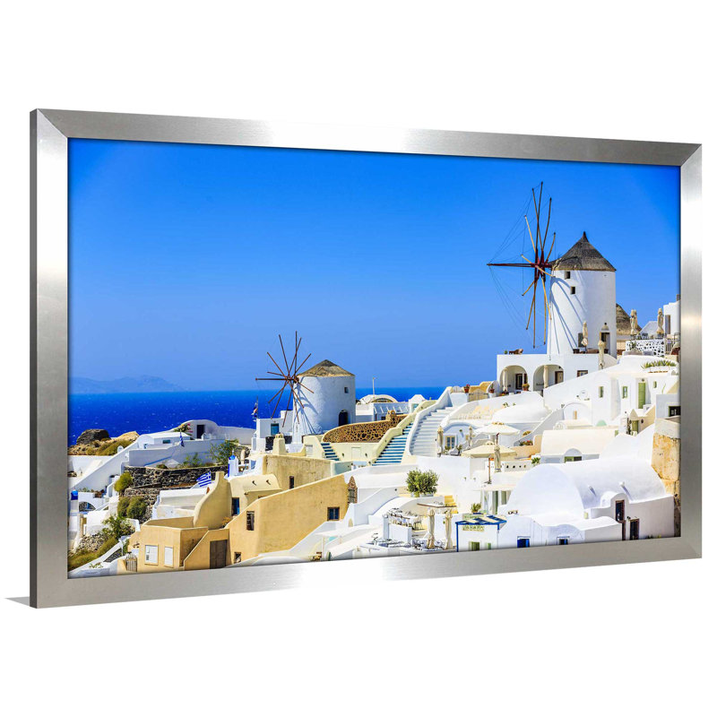 «Grèce», reproduction de photo encadrée, H 27,5 po x l 39,5 po x P 0,75 po, Encadrement argenté