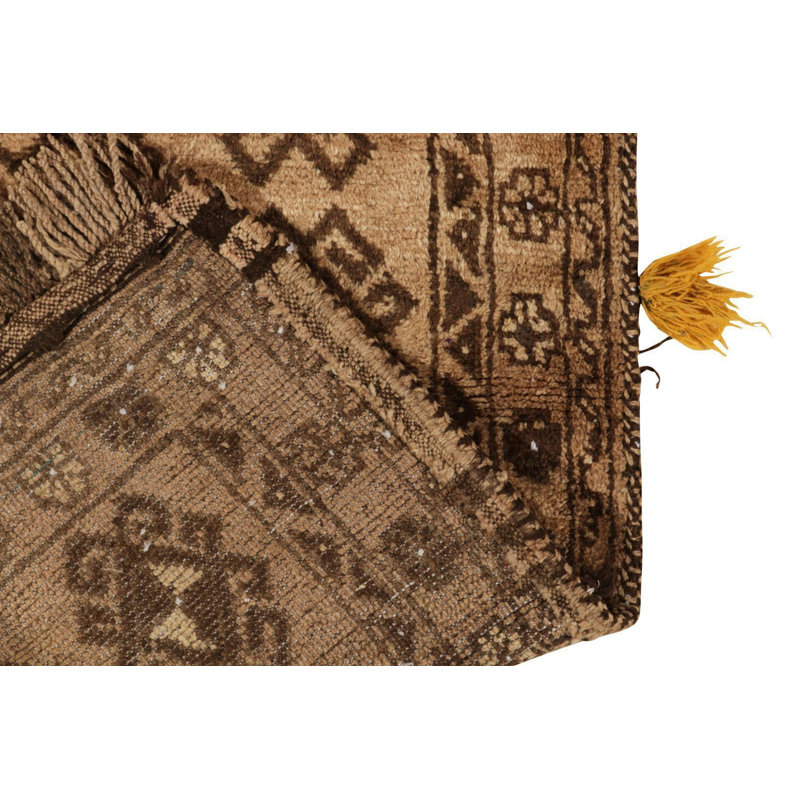 Wool Geometric Area Rug in Beige
