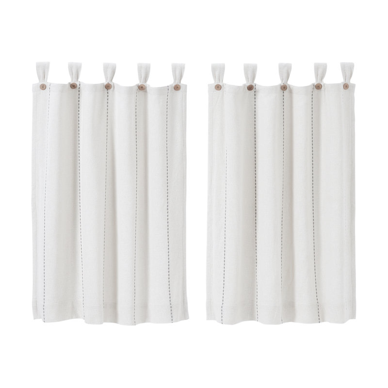 Rideau de café 72 po Cumberledge, L 36 po x L 36 po, Blanc / Gris