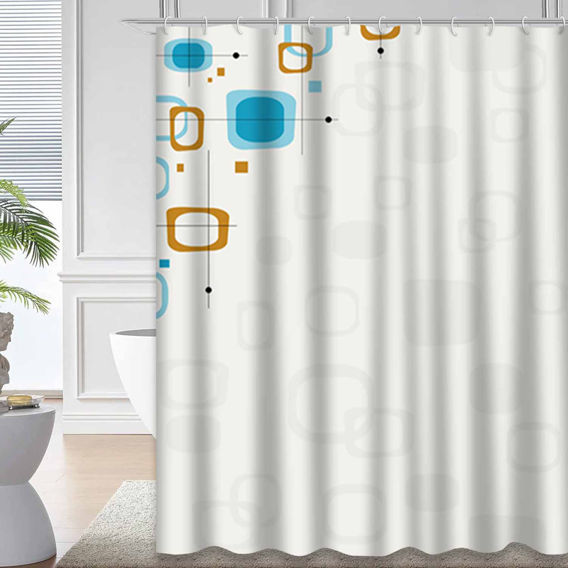 Rideau de douche avec 12 crochets, L 72 po x l 78 po