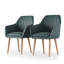 Ensemble de 2 chaises de salle à manger rembourrées en tissu avec coussin rembourré vert Corrigan Studio®-929120062