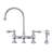 Whitehaus Collection Bridge Faucet with Long Gooseneck Swivel Spout, Lever Handles and Solid Brass Side Spray-91944501-93328439