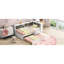 Lit de jour simple en blanc avec lit gigogne et rangement - Fabrication en bois et ports de chargement-1852560490