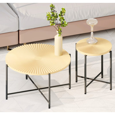 Ensemble de table basse et de table de bout charmante avec effet imperméable