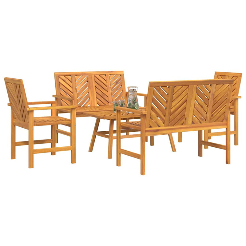  Garden Lounge Set 3 Pcs Brown Solid Acacia Wood