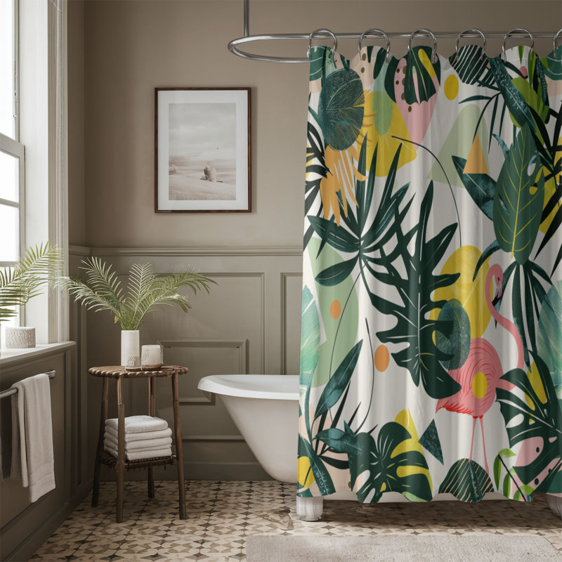 Tropic Leaves - Rideau de douche Premium, H 74 po x l 71 po, Tropic Leaves 2
