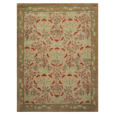 Rectangle Geometric Power Loomed Wool Area Rug