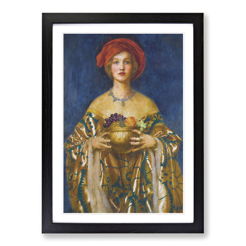 The Golden Bowl by Frank Cowper Cadogan - Picture Frame Painting, Black, 48cm H x 36cm W x 2cm D