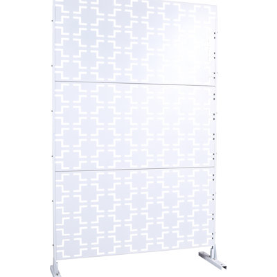 Paravent en métal blanc H 76 po l 76 po pour l'extérieur et l'intérieur