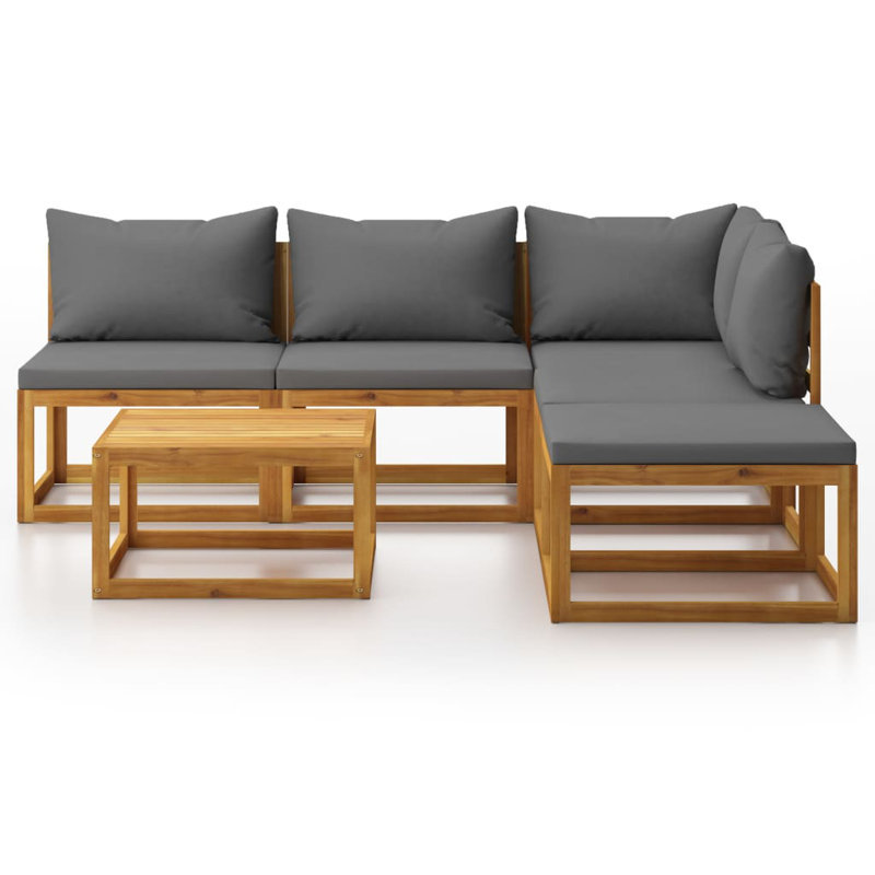 6 Piece Sectional Seating Group, Dark Gray