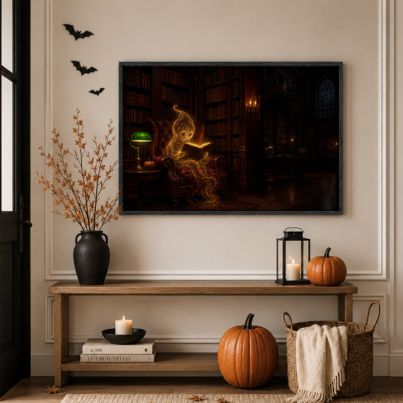 Art mural sur toile, "Glowing Ghost", H 32 po x l 48 po