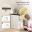 Ensemble de 2 tables d'appoint avec tiroirs et armoire, blanc