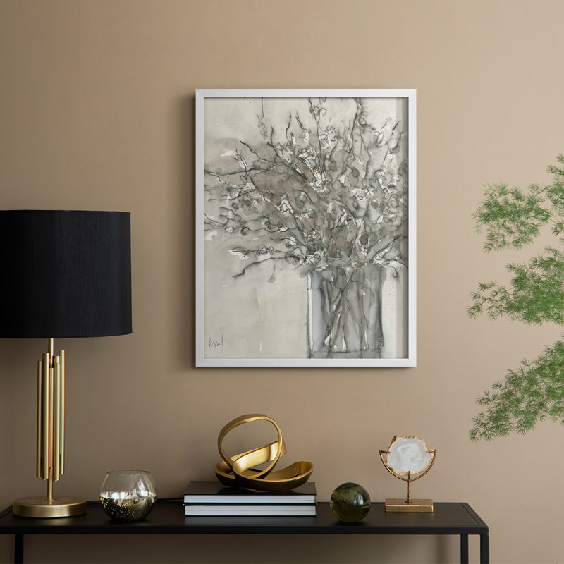Impression encadrée Dry Elegance II - bois massif, H 15 po x l 12 po, Blanc