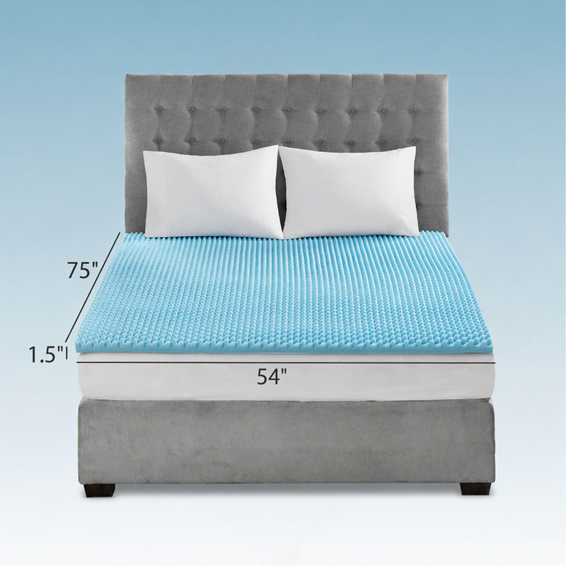 Surmatelas, hypoallergénique réversible toutes saisons, 1,5 po, 1.5", Double