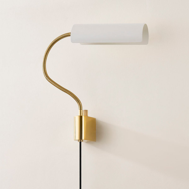 Aged Brass and Soft White Swing Arm Wall Sconce