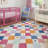 Colorful Diamond for Kids Washable Non-slip Rug Confetti on Cream-477690671-470197556