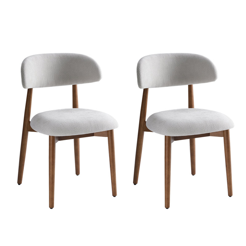 Chaise d'appoint rembourrée en bois massif, Gris clair