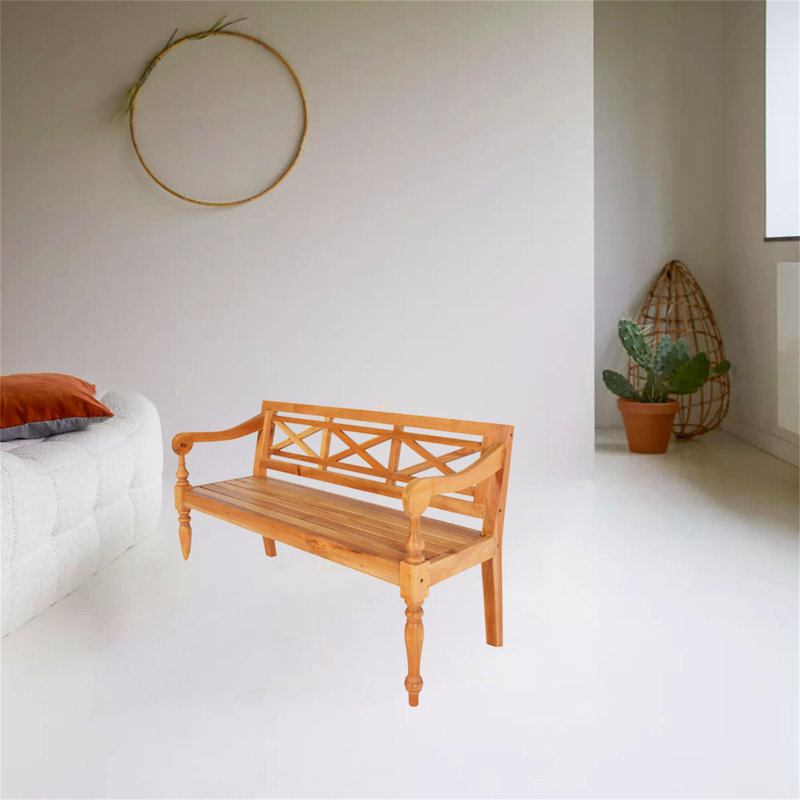 Nibbi Upholstered Bench, Light Brown