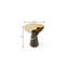 Table de bout ronde à piédestal en acier inoxydable et bois massif 22 po