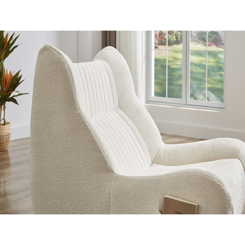 Fauteuil à billes 35 "pour adultes, White Chenille
