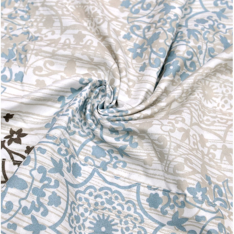 Home Soft Things Marina Geometric Tailored 60'' Window Valance in Brown/Light Blue/Beige/White (Set of 2)
