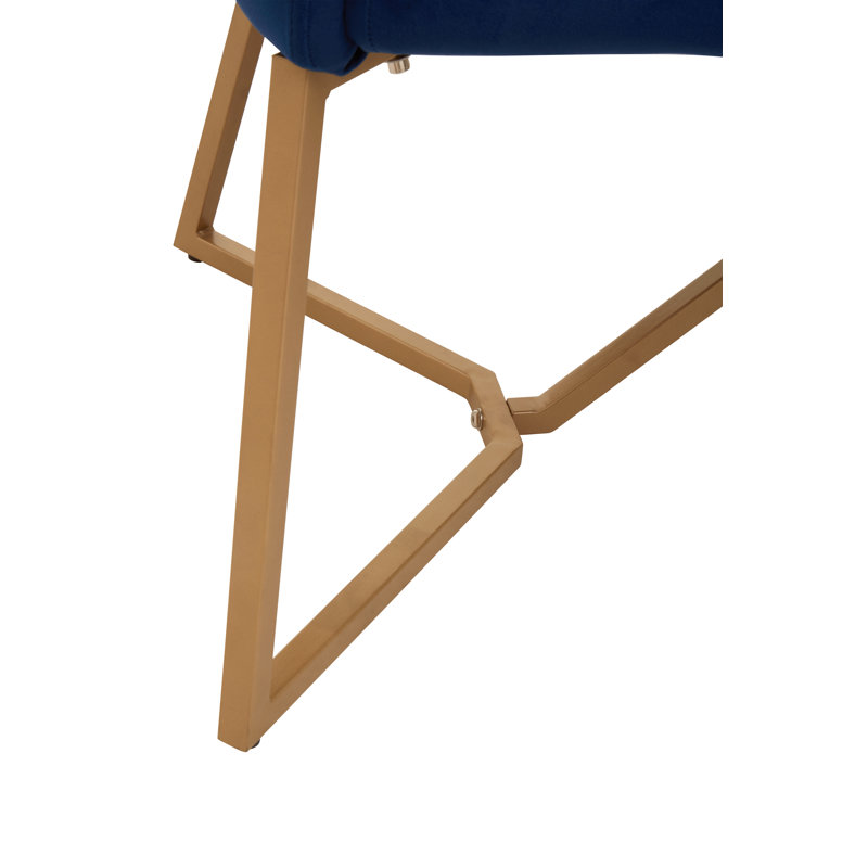 Auxter Velvet Upholstered Bench, Navy