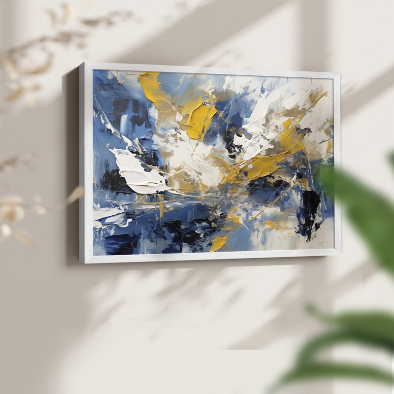 Abstrait, série CXLVI, reproduction encadrée, H 22 po x l 28 po, Blanc