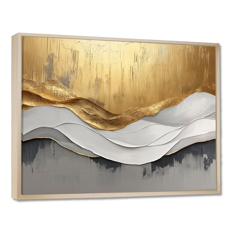 Amaro V - Abstract Large Wall Art, 24" H x 32" W, Floater Framed, Cream