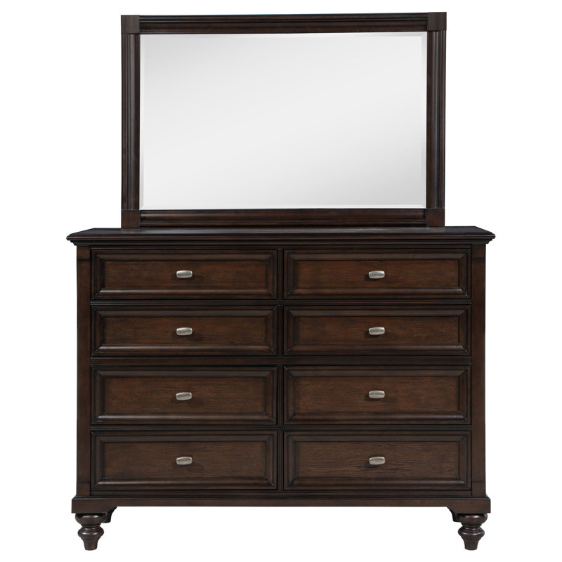 Guanciale 8-drawer Dresser And Mirror Dark Oak
