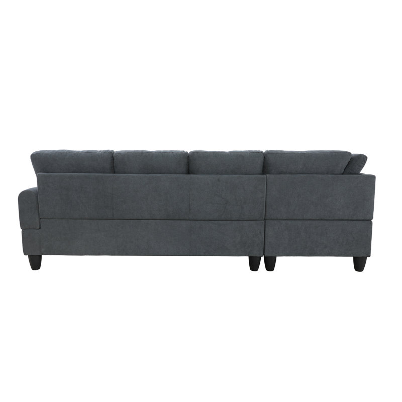 Englewood Upholstered L-Shaped Sectional Left Hand Facing, Dark Gray Linen Blend