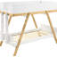 Lit simple superposé simple avec finition blanche, charme rustique, supports de style tréteaux et lit supérieur sécuritaire, tréteaux angulaires, accès facile encerclé
