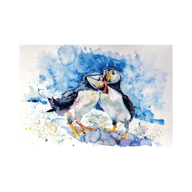 Puffins by Anna Brigitta Kovacs - Wrapped Canvas Print, 20.32 cm H x 30.48 cm W