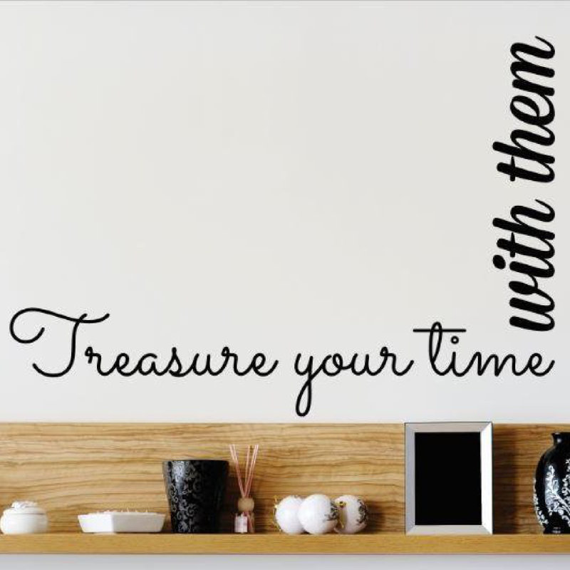 Text & Numbers Wall Decal, 10" H x 20" W x 0.16" D, Black