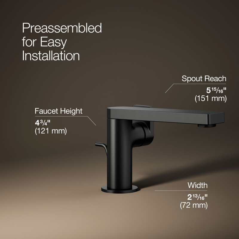 Composed® Single-Handle Bathroom Faucet with Drain Assembly, Matte Black