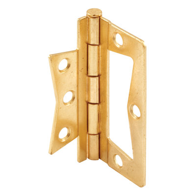 Charnière de porte pliante à deux battants, 3 po, acier plaqué laiton (paquet de 2)