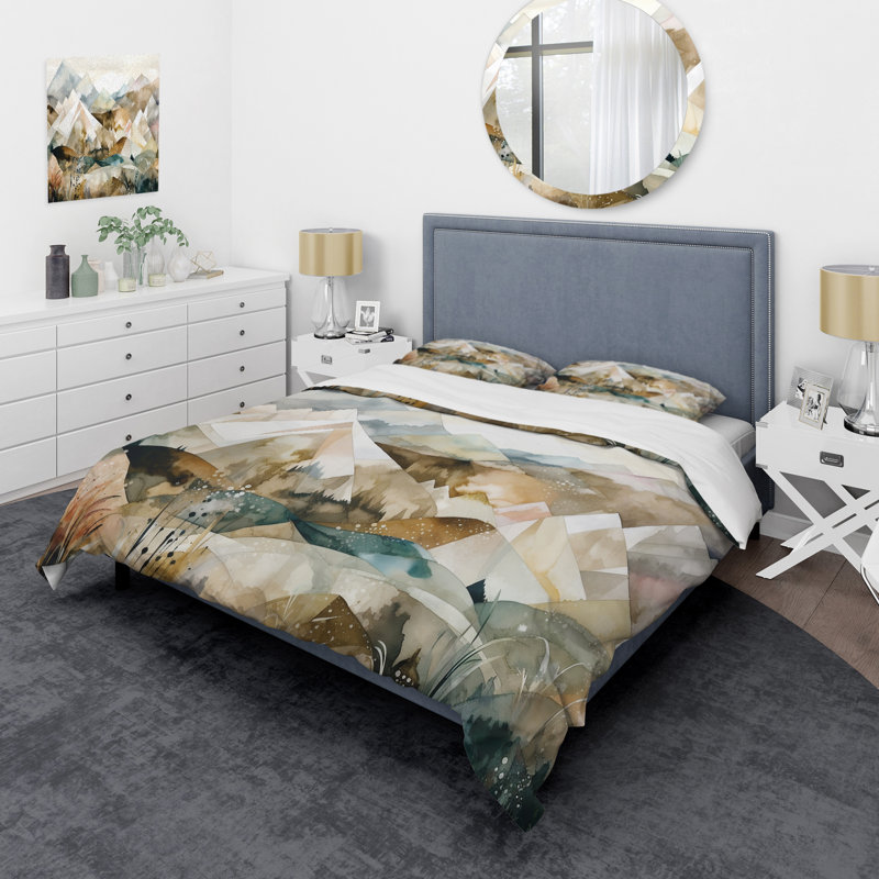 Ensemble de housse de couette en microfibre / polyester Exploration The Evolving Silver Mountains II