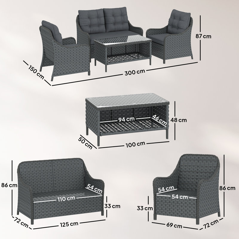 Rattan Sofa Set