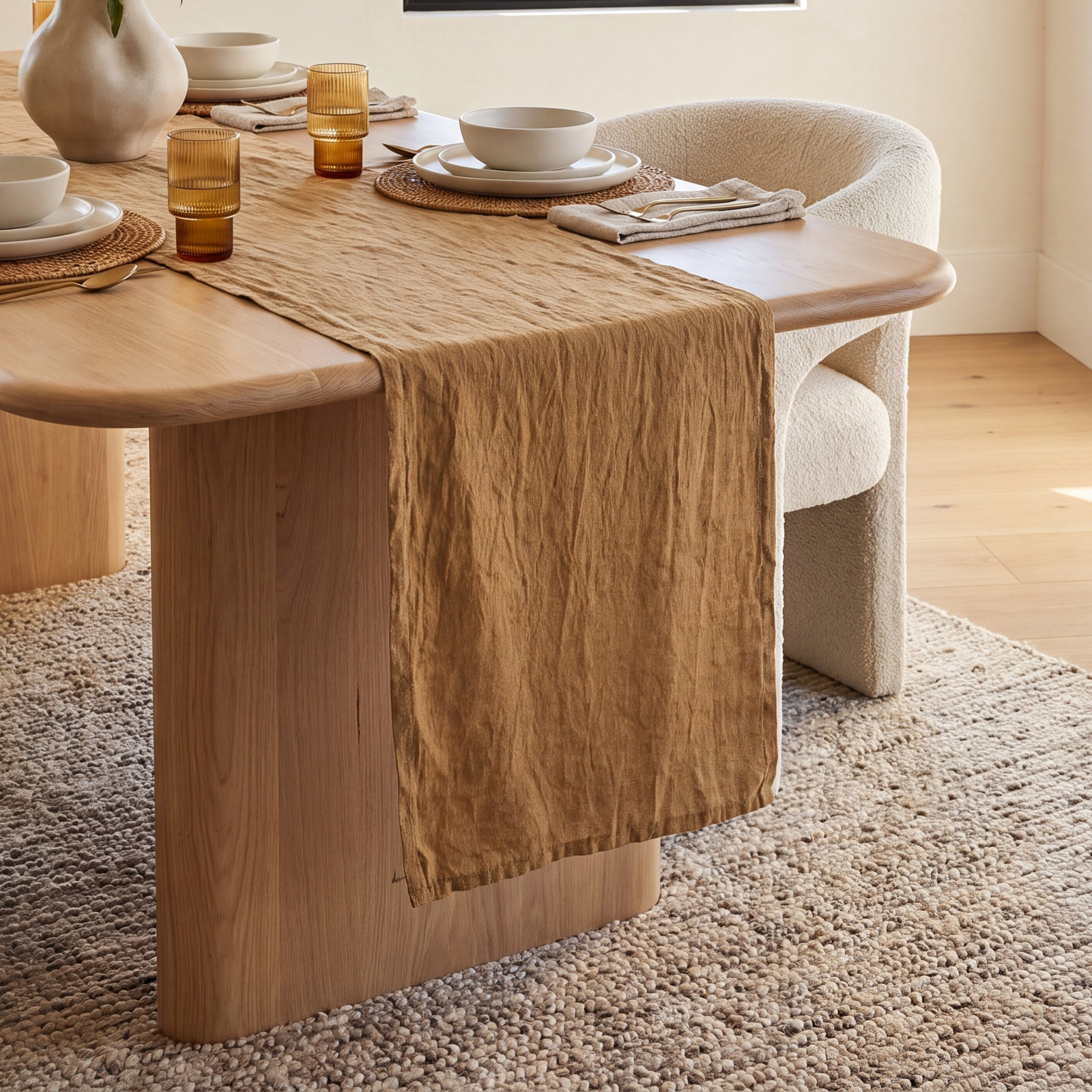 Vernon 108" Linen Table Runner, Yellow