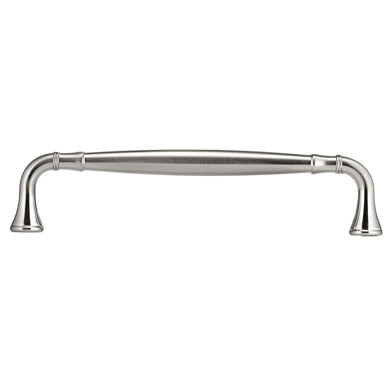 Poignée barre 7 9/16 po en métal, Nickel brossé, 6 3/10"