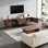 70” Modern Fluted TV Stand For Tvs Up To 80”, Entertainment Centre With Storage Drawers, Cabinets & Cable Management