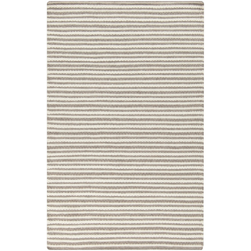 Tapis beige / gris / blanc en laine tissé à la main Dartford, Rectangle 2 pi x 3 pi