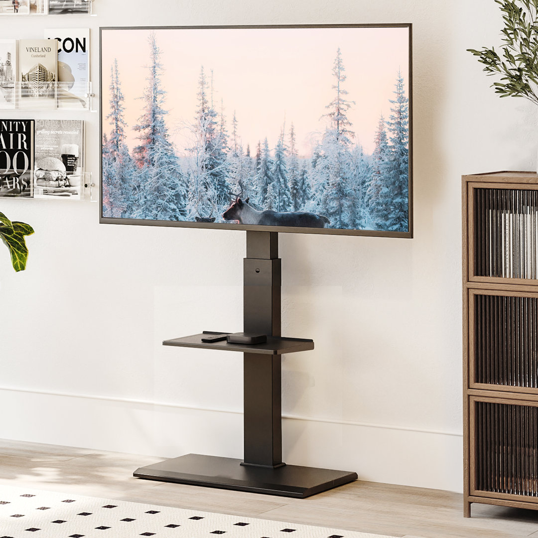 FITUEYES Modern Single Screen Swivel Floor TV Stand Mount Holds up to 65 inch TV,with Sturdy Iron Base and Height Adjustment TV Mount Fitueyes