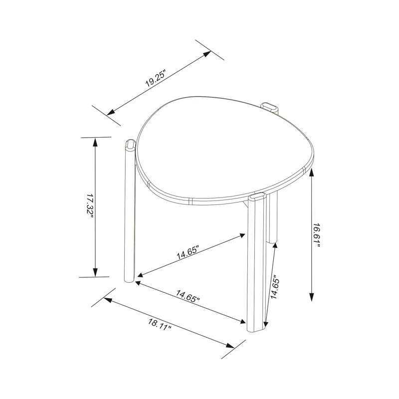 Ensemble de tables basses 2 pièces Jernya, Blanc