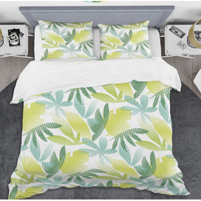 Ensemble de housse couette mid-century tropical botanique iii