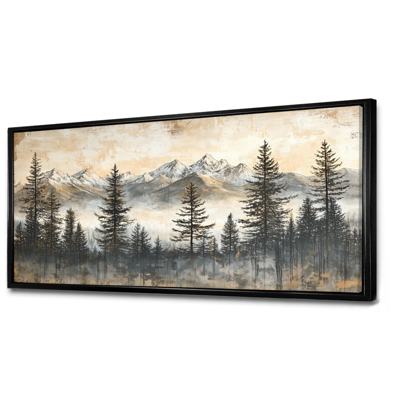 Gerarde - Landscapes Wall Art, Black, H 28 po x l 60 po, Impression encadrée flottante