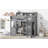 Wood Twin Size Loft Bed With Multiple Storage Shelves And Wardrobe, Gray-1400158119