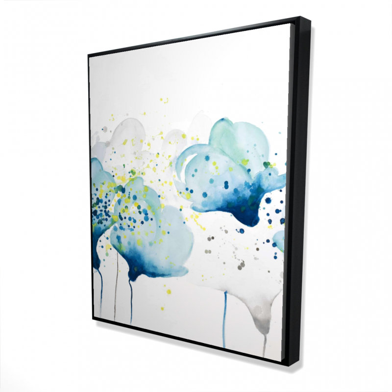 Dotted Paint Splash Flowers Print On Canvas